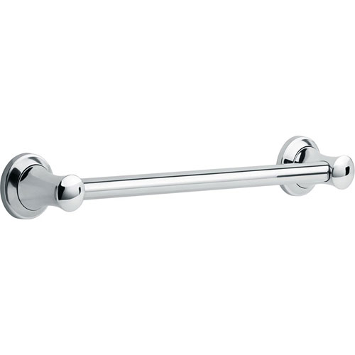 Qty (1): Delta Bath Safety Collection Chrome Finish Transitional Decorative ADA Approved 18 inch Toilet Shower or Bathroom Strong Grab Bar