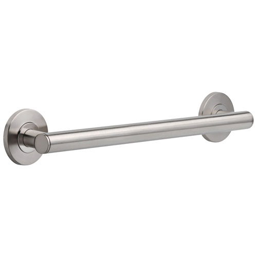 Qty (1): Delta Bath Safety Collection Stainless Steel Finish Contemporary Wall Mounted Decorative Bathroom ADA Approved 18 Grab Bar