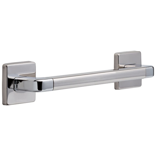 Delta Bath Safety Collection Chrome Finish Angular Modern Decorative ADA Approved Wall Mount Short 12-inch Grab Bar Handle D41912