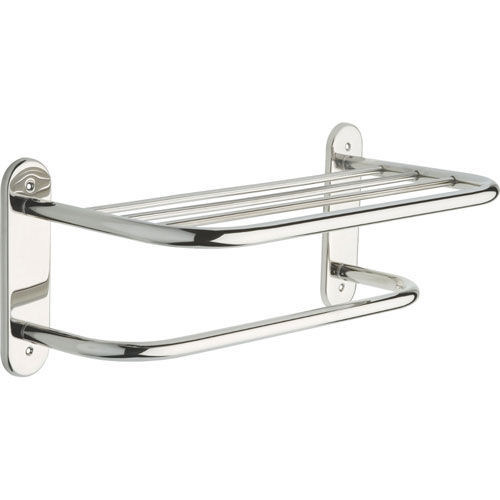 Delta Stainless Steel Finish 18 inch Bathroom Towel Bar with Shelf 572952