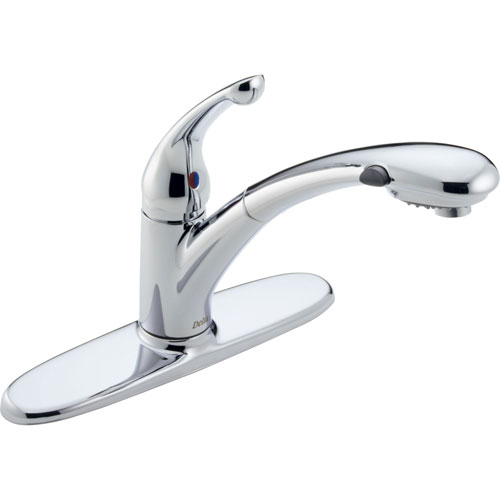 Delta Signature Chrome Finish Single Handle Pull-Out Spray Kitchen Faucet 416873
