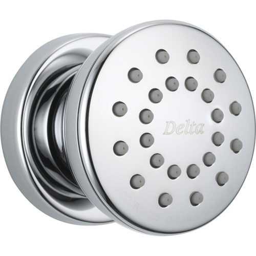 Qty (2): Delta Classic Round Shower Body Jet in Chrome featuring H2Okinetic