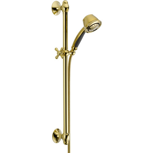 Delta 5-Spray Polished Brass Personal Handshower Faucet with Slide Bar 561091
