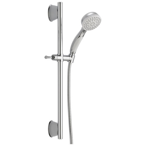 Delta Universal Showering Components Collection Chrome / White Finish ActivTouch Hand Held Shower with Slidebar and Hose D51549WC