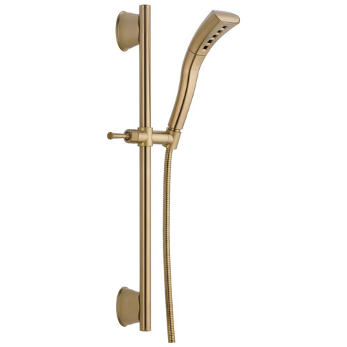 Qty (1): Delta Universal Showering Components Collection Champagne Bronze Finish Wall Mounted Slide Bar Hand Shower Sprayer with Hose