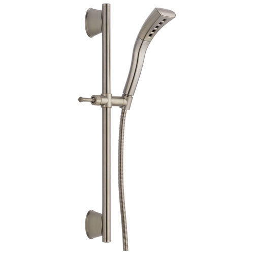 Delta Universal Showering Components Collection Stainless Steel Finish Wall Mounted Slide Bar Hand Shower Sprayer with Hose D51579SS