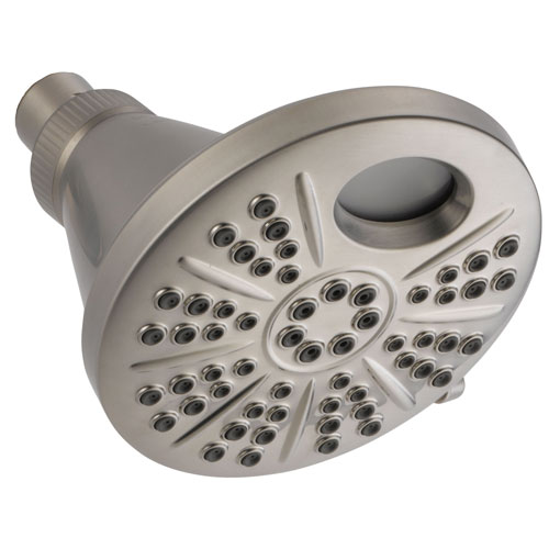 Qty (1): Delta Universal Showering Components Collection Stainless Steel Finish Temp2O 6 Setting Shower Head