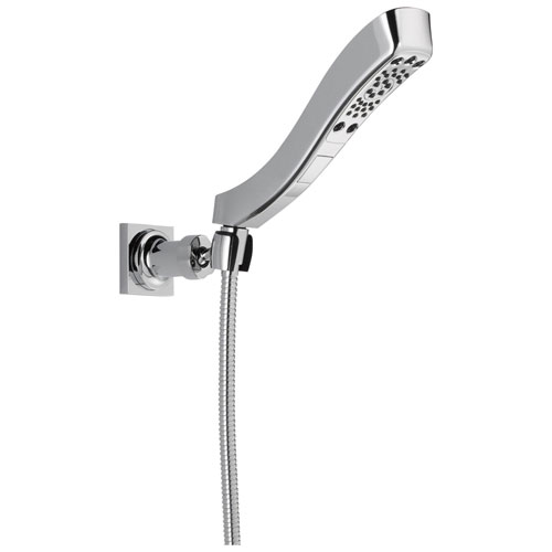 Delta Universal Showering Components Collection Chrome Finish H2Okinetic 4-Setting Adjustable Wall Mount Hand Shower Spray with Hose D55552