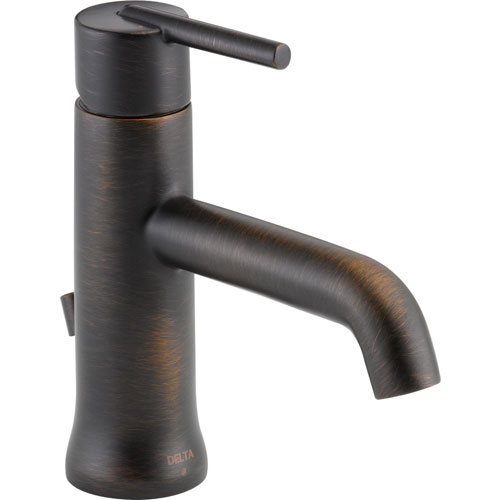 Delta Trinsic Modern Single Handle 1 Hole Venetian Bronze Bathroom Faucet 590136