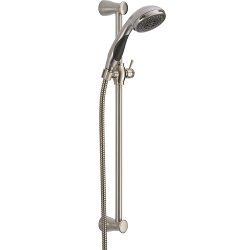 Qty (1): Delta Stainless Steel Finish Handheld Showerhead Faucet with Slide Bar
