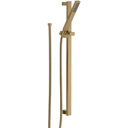Qty (1): Delta Vero Modern Champagne Bronze Handheld Shower with Square Slide Bar