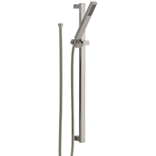 Qty (1): Delta Vero Modern Stainless Steel Finish Handheld Shower with Slide Bar