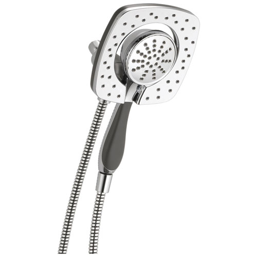 Delta Universal Showering Components Collection Chrome In2ition 5-Setting Shower Arm Mount Two-in-One Hand Shower and Showerhead Combination 751589