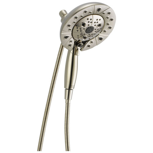 Delta Universal Showering Components Polished Nickel In2ition 5-Setting Shower Arm Mount Two-in-One Hand Shower and Showerhead Combination D58480PNPK