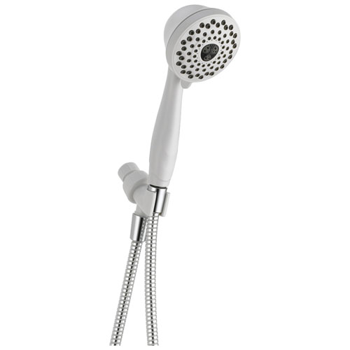 Delta Universal Showering Components Collection White Finish 7-Setting Shower Arm Mount Hand Shower Sprayer with Hose 737158