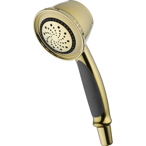 Delta 5-Spray Polished Brass with Black Grip Handheld Shower Sprayer 561279