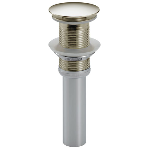 Delta Zura Collection Polished Nickel Finish Push Pop-Up Bathroom Sink Drain without Overflow D72172PN