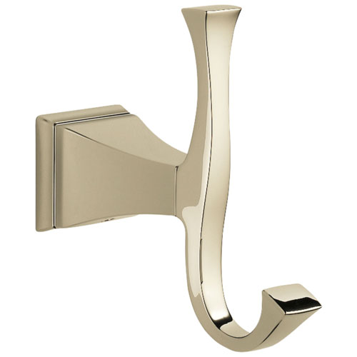 Qty (1): Delta Dryden Collection Polished Nickel Finish Wall Mount Double Robe Hook