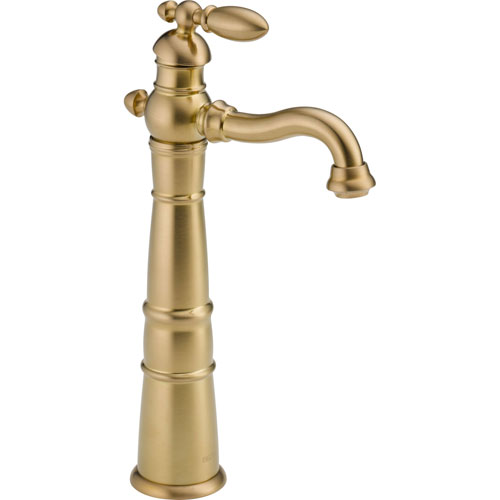 Delta Victorian One Handle Champagne Bronze Bathroom Vessel Sink Faucet 555955