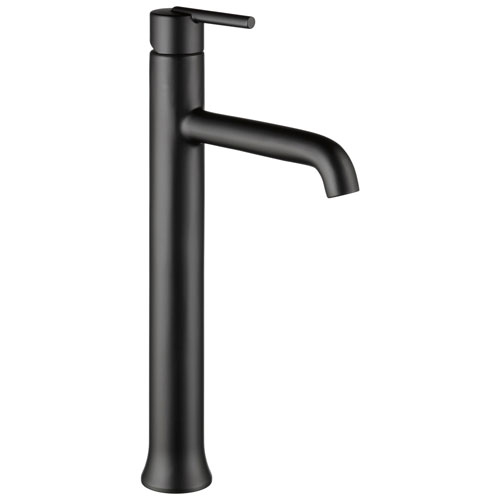 Delta Trinsic Collection Matte Black Finish Single Handle One Hole Modern Vessel Sink Lavatory Bathroom Faucet D759BLDST