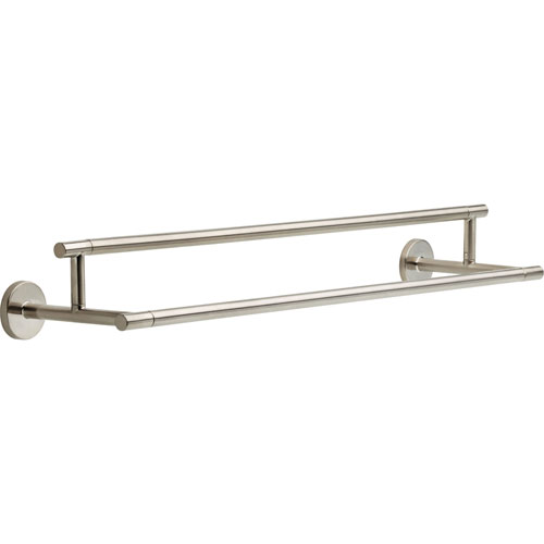Qty (1): Delta Trinsic Modern 24 inch Stainless Steel Finish Double Towel Bar