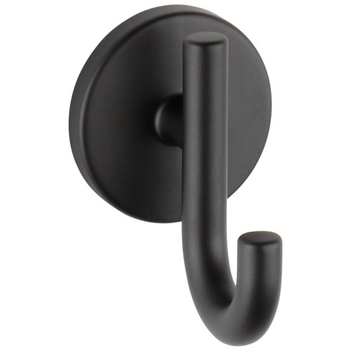 Qty (1): Delta Trinsic Collection Matte Black Finish Modern Wall Mount Towel Robe Hook
