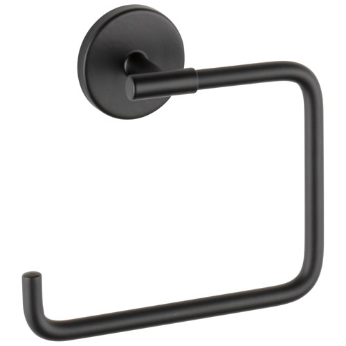 Qty (1): Delta Trinsic Collection Matte Black Finish Wall Mount Rectangular Hand Towel Ring