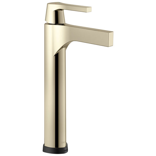 Delta Zura Collection Polished Nickel Finish Single Handle Tall Electronic Vessel Lavatory Sink Faucet with Touch2Oxt Technology D774TPNDST