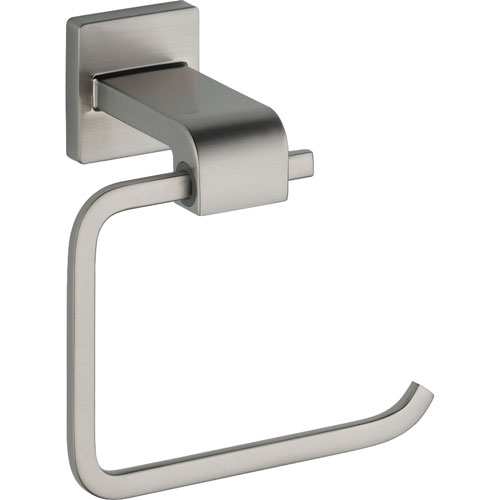 Qty (1): Delta Ara Stainless Steel Finish Modern Single Post Toilet Paper Holder