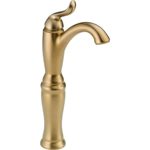 Delta Linden Champagne Bronze Single Hole Vessel Sink Bathroom Faucet 555587