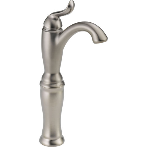 Delta Linden Stainless Steel Finish Single Hole Vessel Sink Faucet 555591