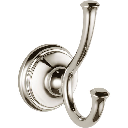 Qty (1): Delta Cassidy Collection Polished Nickel Double Robe Hook
