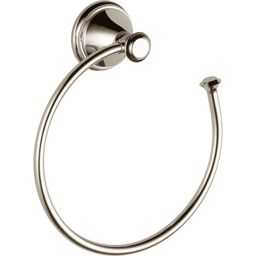 Qty (1): Delta Cassidy Collection Polished Nickel Open Towel Ring Holder