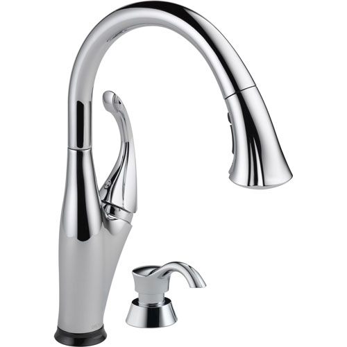 Delta Addison Touch2O Chrome Pull-Out Spray Kitchen Faucet with Dispenser 573004
