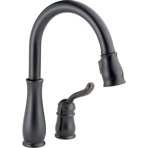 Delta Leland Venetian Bronze Two Hole Pull-Down Sprayer Kitchen Faucet 429273