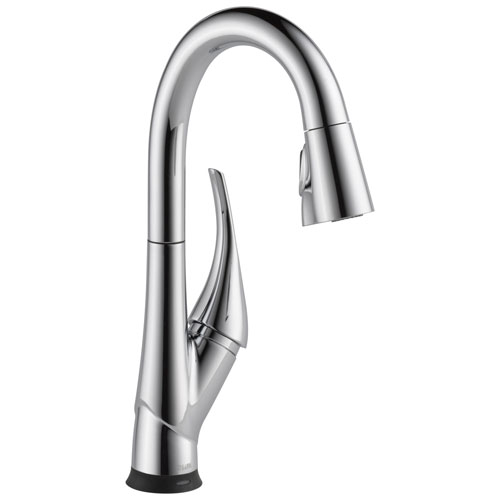 Delta Esque Collection Chrome Finish Single Handle Electronic Modern Pull-down Bar/Prep Faucet with Touch2O D9981TDST