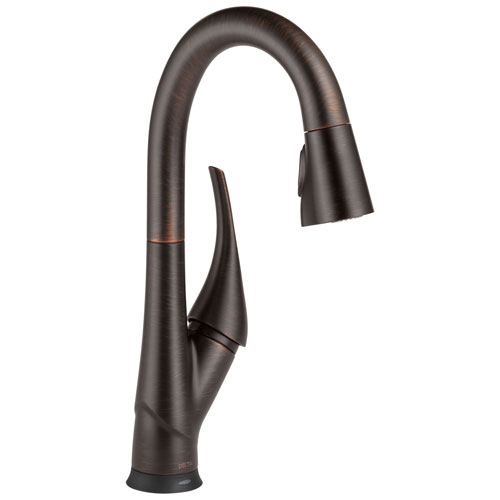 Delta Esque Collection Venetian Bronze Finish Single Handle Electronic Modern Pull-down Bar/Prep Faucet with Touch2O D9981TRBDST