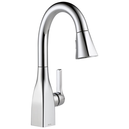 Delta Mateo Collection Chrome Finish Modern Single Handle Pull-Down Bar / Prep Sink Faucet 726276
