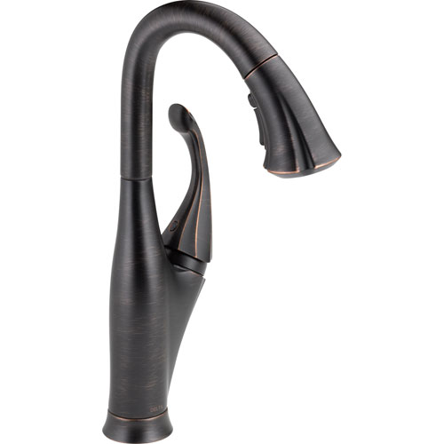 Qty (1): Delta Addison Venetian Bronze Single Handle Pull Down Sprayer Bar Faucet