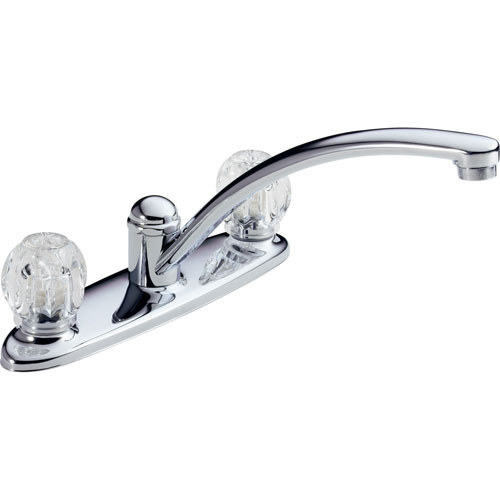 Delta Foundations Classic Two Handle Centerset Chrome Kitchen Sink Faucet 550048