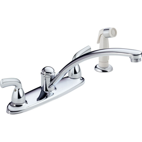 Delta Foundations Chrome Centerset Kitchen Faucet with Side Spray 550050