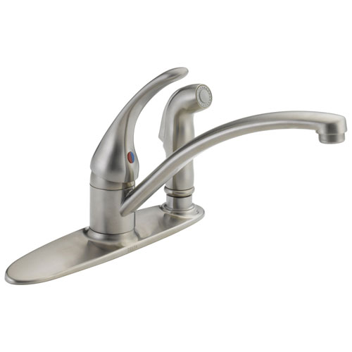 Delta Foundations Collection Stainless Steel Finish Single Handle Kitchen Faucet with Integral Vegetable Sprayer DB3310LFSS