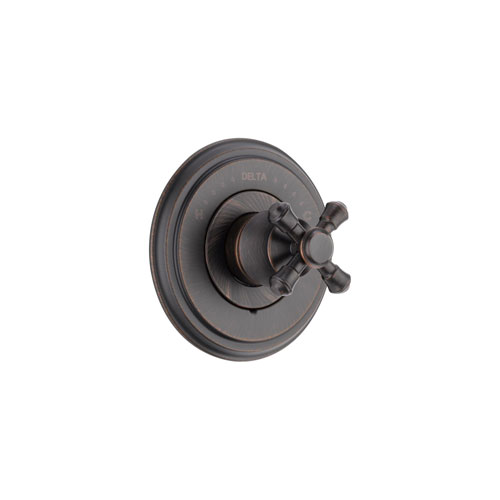 Delta Cassidy Monitor 14 Series Venetian Bronze Finish Pressure Balanced Shower Faucet Control INCLUDES Rough-in Valve with Stops and Single Cross Handle D1247V
