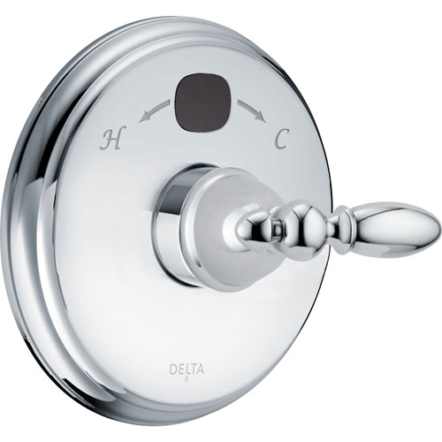 Delta Traditional 14 Series Temp2O Chrome Finish Pressure Balanced Shower Faucet Control with Digital Display INCLUDES Rough-in Valve and Single Lever Handle D1268V