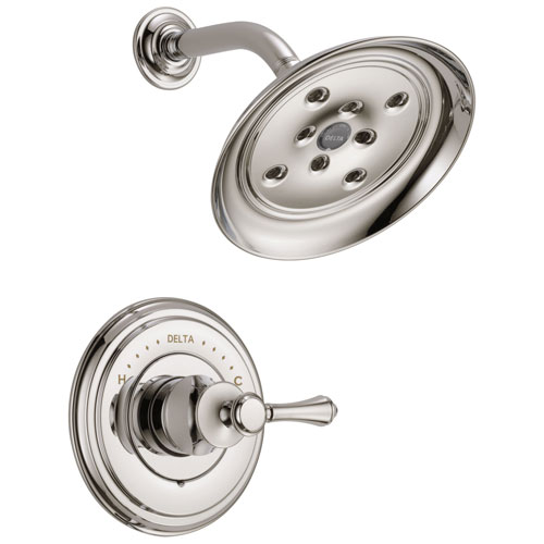 Delta Cassidy Collection Polished Nickel Monitor 14 H2Okinetic Shower only Faucet INCLUDES Single Lever Handle and Rough-Valve without Stops D1538V