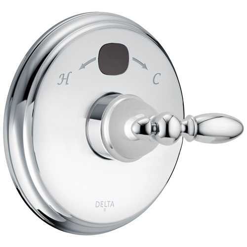 Delta Chrome Finish Victorian 14 Series Digital Display Temp2O Shower Valve Control COMPLETE with Single Lever Handle and Rough-in Valve with Stops D1648V