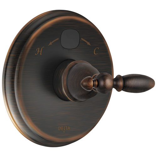 Delta Venetian Bronze Victorian Collection 14 Series Digital Display Temp2O Shower Valve Control COMPLETE with Single Lever Handle and Valve without Stops D1672V