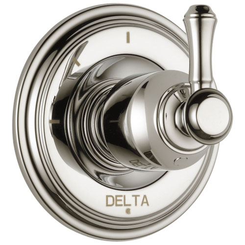 Delta Cassidy Collection Polished Nickel Finish 3-Setting 2-Port Shower Diverter INCLUDES Single Lever Handle and Rough-in Valve D1703V