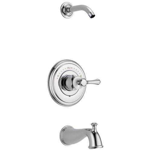 Delta Cassidy Collection Chrome Monitor 14 Tub and Shower Combination - Less Showerhead INCLUDES Single Lever Handle and Rough-in Valve without Stops D1821V