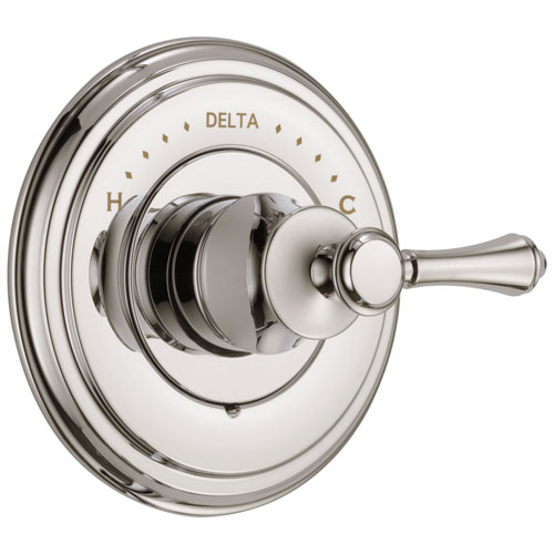Delta Cassidy Collection Polished Nickel Monitor 14 Series Shower Valve Control Only INCLUDES Single Lever Handle and Rough-in Valve without Stops D1860V